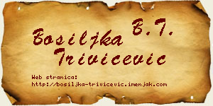 Bosiljka Trivičević vizit kartica